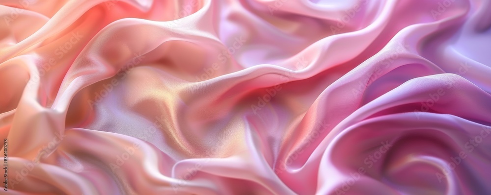 Close-up of pastel-colored silk fabric with soft folds Close-up of pastel-colored silk fabric with soft folds