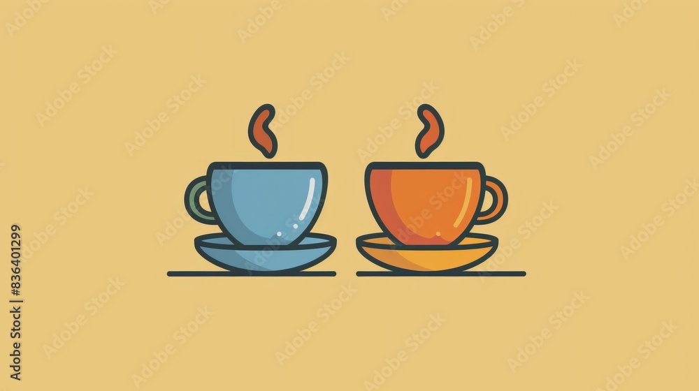 Obraz premium creative logo for cafe flat illustration