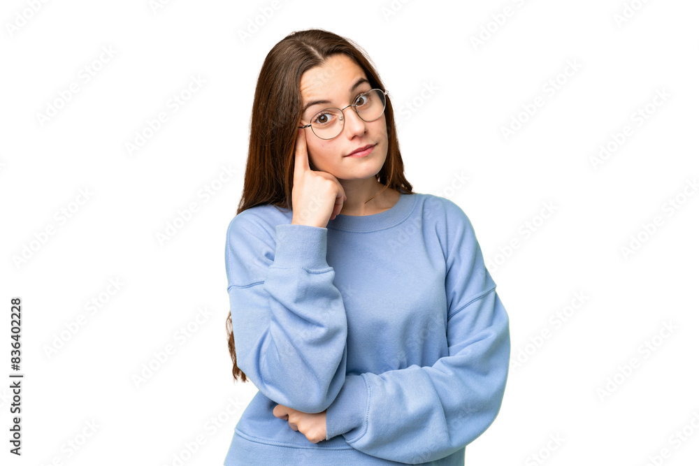 Teenager girl over isolated chroma key background thinking an idea Teenager girl over isolated chroma key background thinking an idea