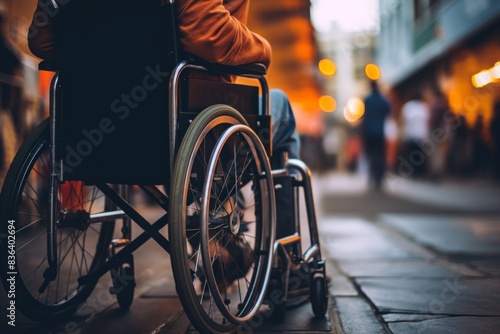 Disabled person in wheelchair care accessibility disability medical treatment health support confidence rehabilitation communication diversity inclusion togetherness humans help assistance