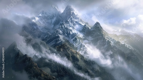 An amazing image at the peak of the mountain for computer wallpaper