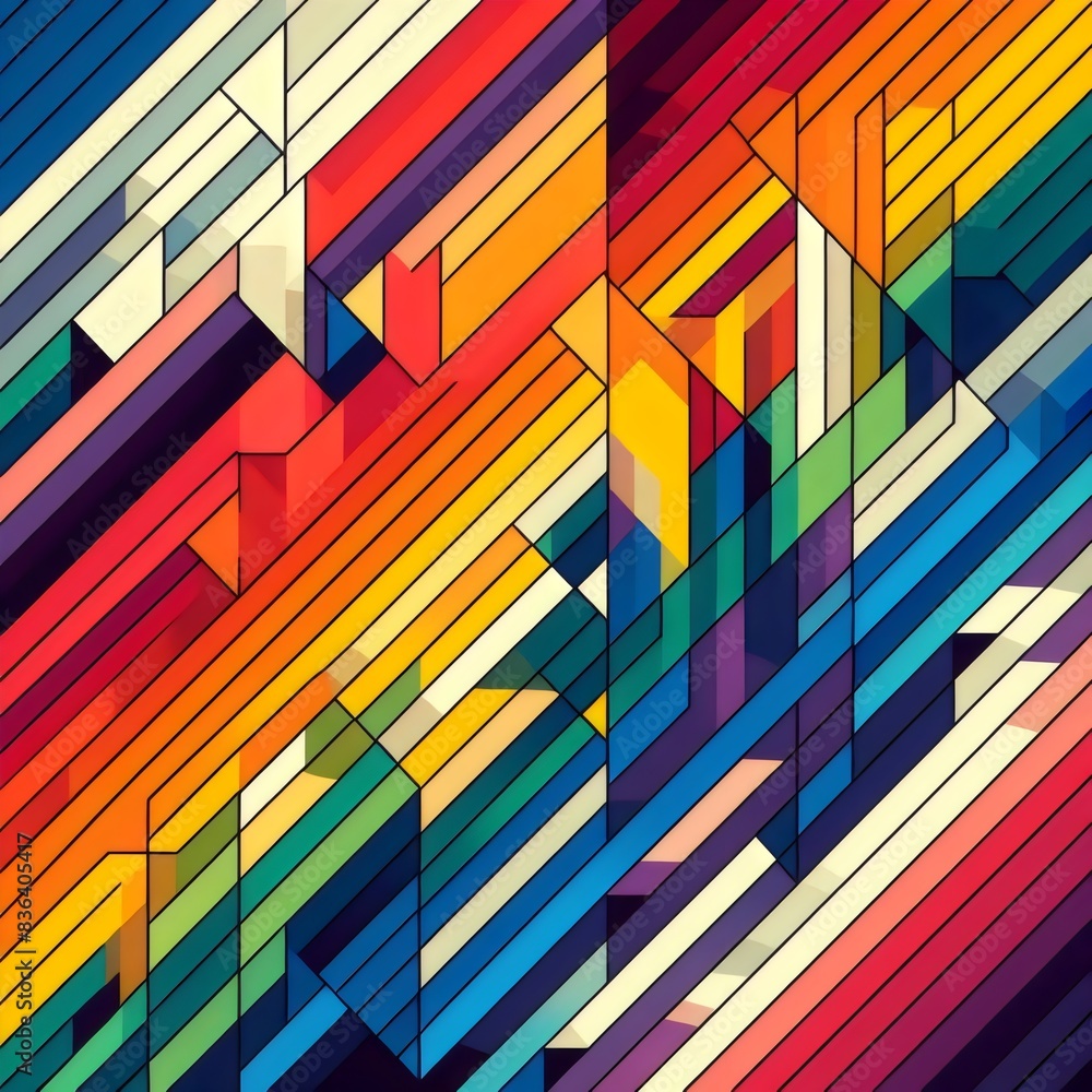 An abstract geometric background in rainbow colors associated with LGBT An abstract geometric background in rainbow colors associated with LGBT