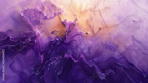  Chestnut and lavender paint blending, Ink Legacy, gentle illumination seeps through fluid rivers, simulation photo photo