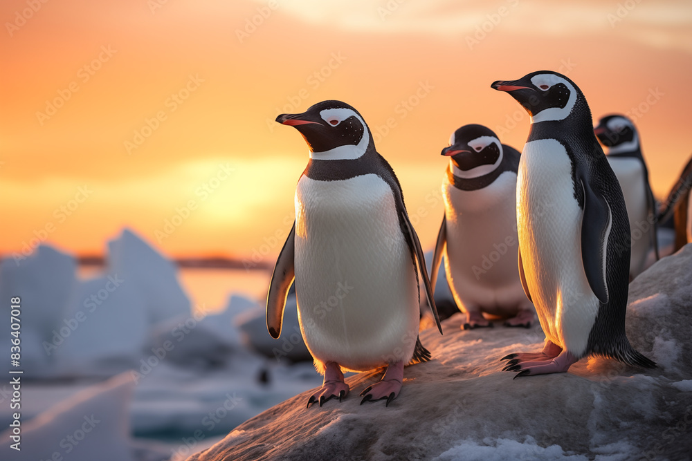 Obraz premium Penguin at outdoors in wildlife. Animal