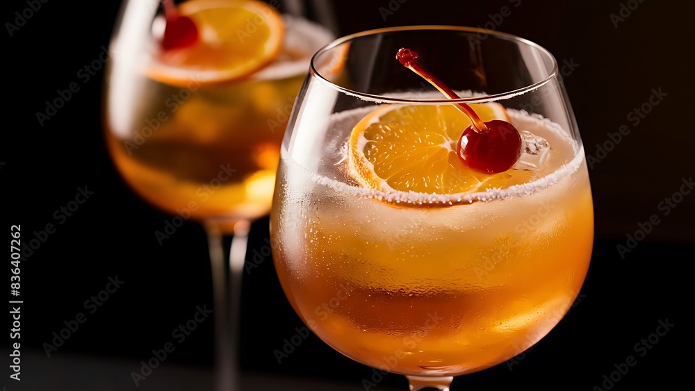Spritz in glass close up on dark background Spritz in glass close up on dark background