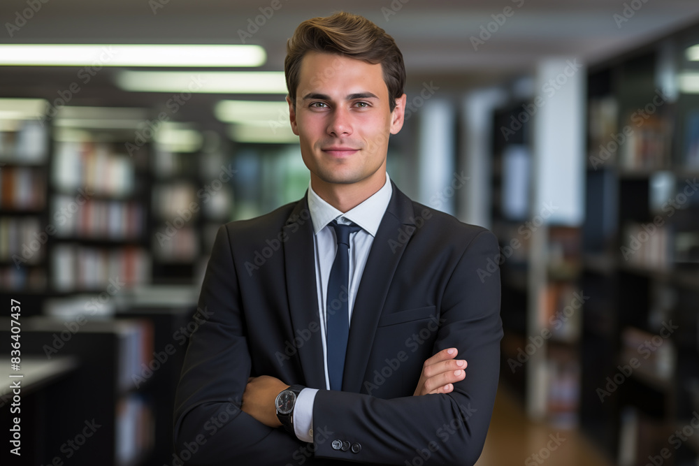 Fototapeta premium Young handsome man business uniform