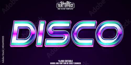 Disco editable text effect, customizable party and music 3D font style