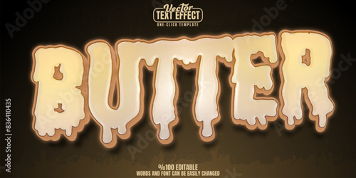 Butter editable text effect, customizable liquid and cream 3D font style