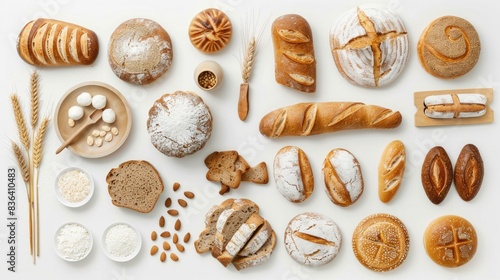 Wallpaper Mural Bakery products on a clean white background Torontodigital.ca