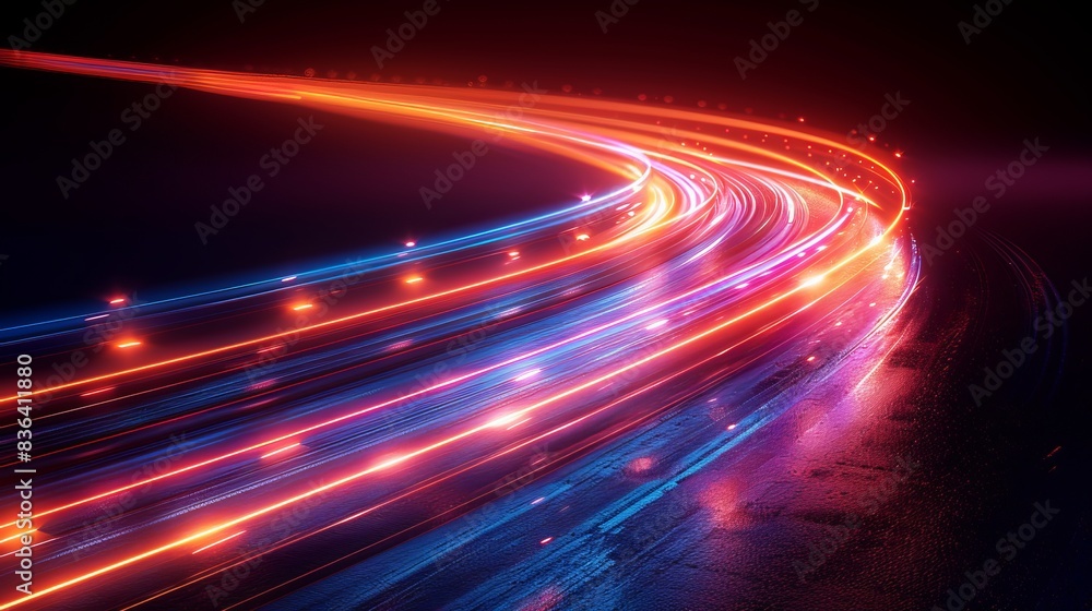Dynamic speed light trails background. Abstract long exposure. Dynamic speed light trails background. Abstract long exposure.