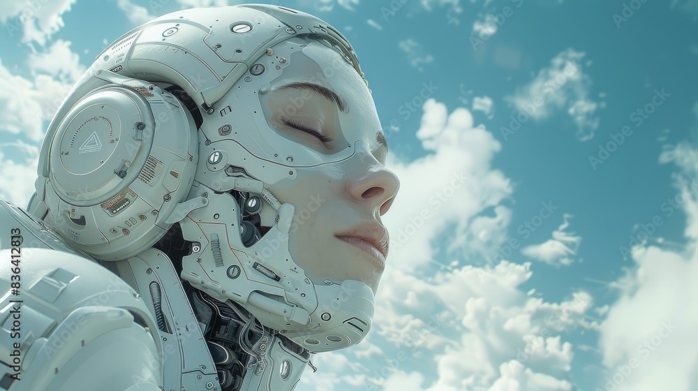 Obraz premium An illustration of a robot brain. 3D rendering based on artificial intelligence.