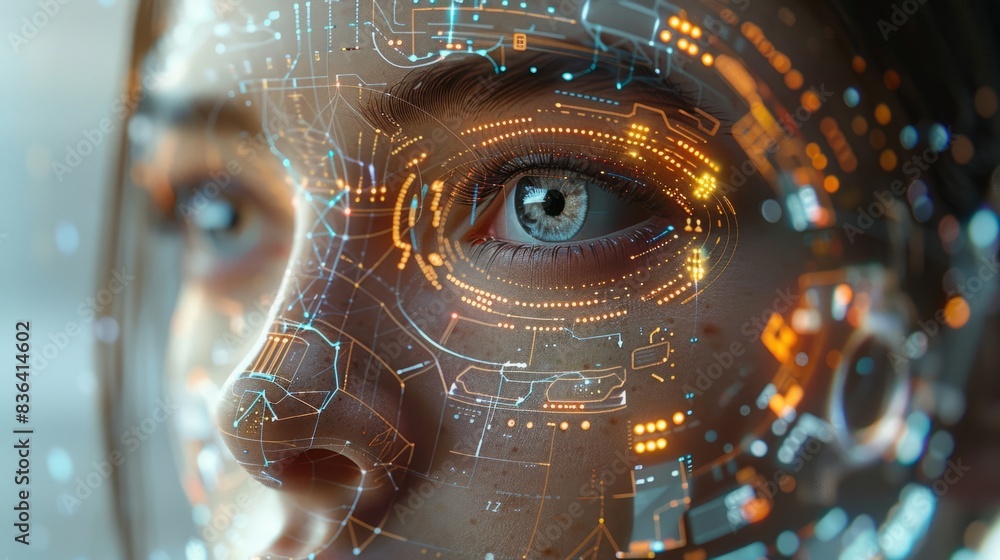 Naklejka premium 3D rendering, concepts, Artificial Intelligence.