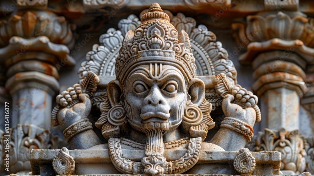 Detail of architecture of the Hanuman Garhi Temple in Ayodhya, India. Detail of architecture of the Hanuman Garhi Temple in Ayodhya, India.