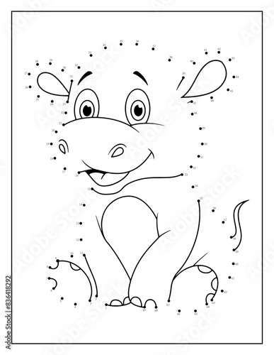 Animals dot to dot activity book for coloring page