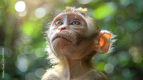 An environment in which a monkey can be seen in its natural state photo