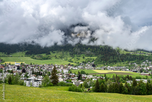 View of the mountain village - Flims in Switzerland photo