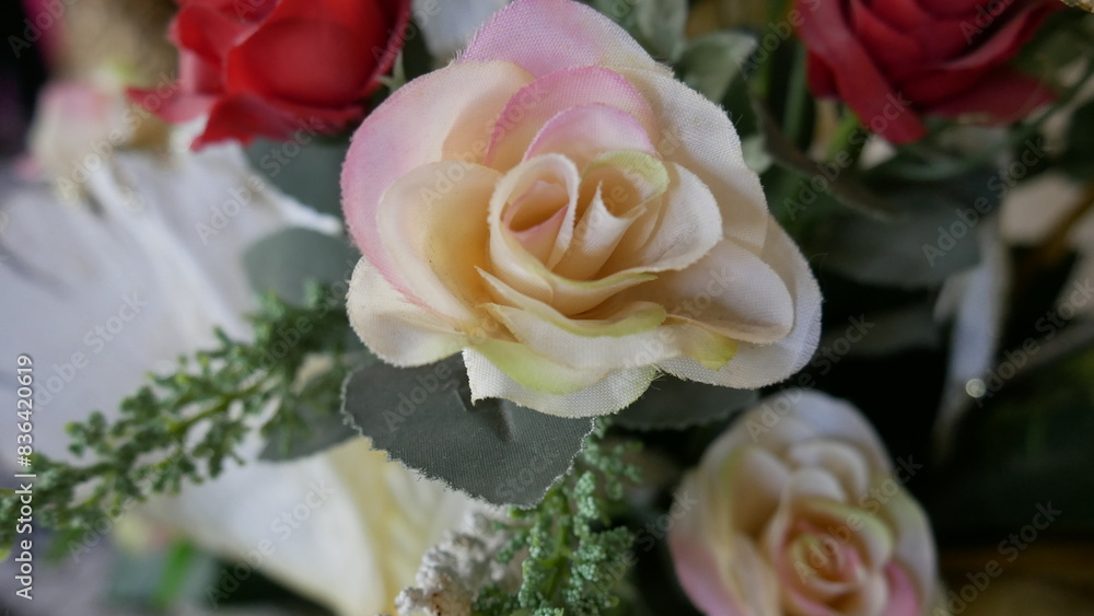 synthetic flowers that resemble real flowers for room decoration. Photo of a beautiful blooming flower plant taken in close-up and selected focus synthetic flowers that resemble real flowers for room decoration. Photo of a beautiful blooming flower plant taken in close-up and selected focus