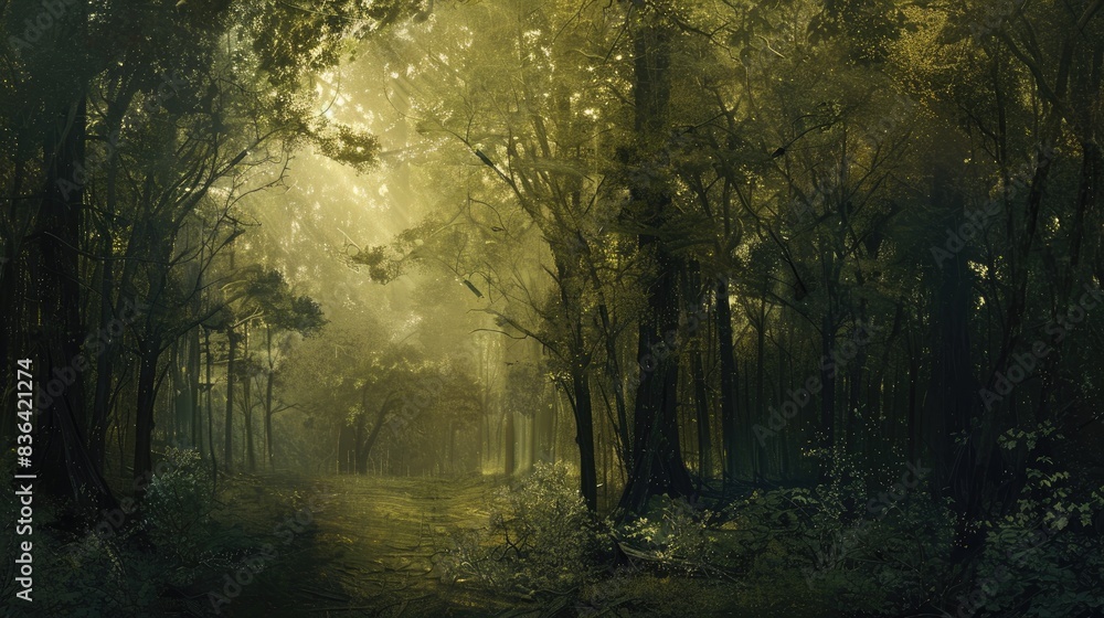 Naklejka premium Woodland