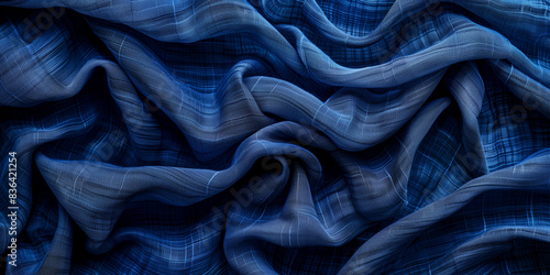 Sfondo: tessuto di lino blu. photo