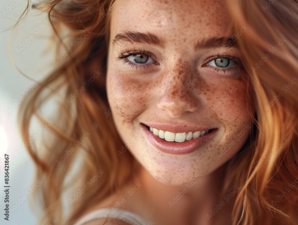 Strahlendes Lachen: Frau im Sonnenlicht Strahlendes Lachen: Frau im Sonnenlicht