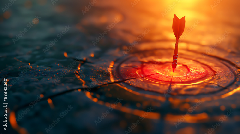 © Anthichada - The arrow hit the highlighted target. Targeting, right on the bull's eye. Success. Choose a goal, Succeed in work