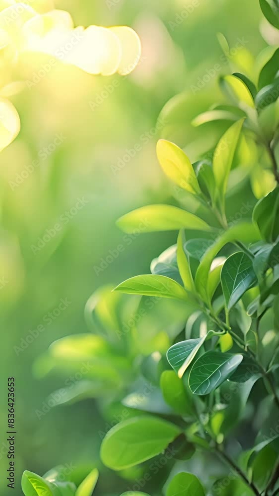 Fresh green leaves on a tree sway in the wind. Elegant green background of green leaves and bokeh. High quality, 4K Copy space sunlight shining Fresh green leaves on a tree sway in the wind. Elegant green background of green leaves and bokeh. High quality, 4K Copy space sunlight shining