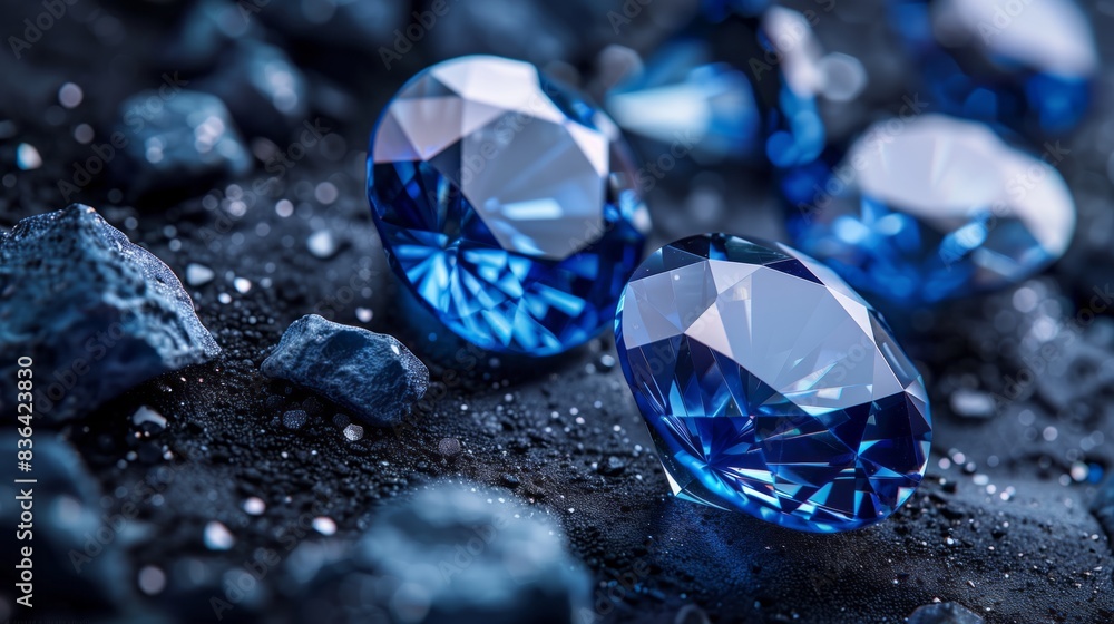 Natural Sapphire gemstone, Jewel or gems on black shine color, Many kinds of natural gemstone. Natural Sapphire gemstone, Jewel or gems on black shine color, Many kinds of natural gemstone.