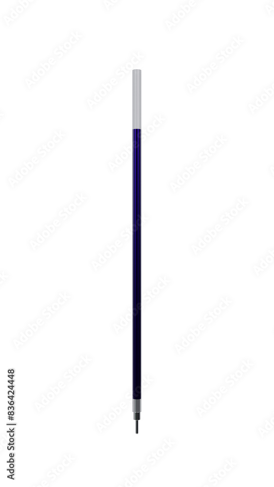Rod for pen with blue ink isolated on transparent and white background. Office concept. 3D render Rod for pen with blue ink isolated on transparent and white background. Office concept. 3D render