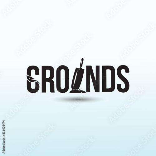 Grounds repairing house building logo design