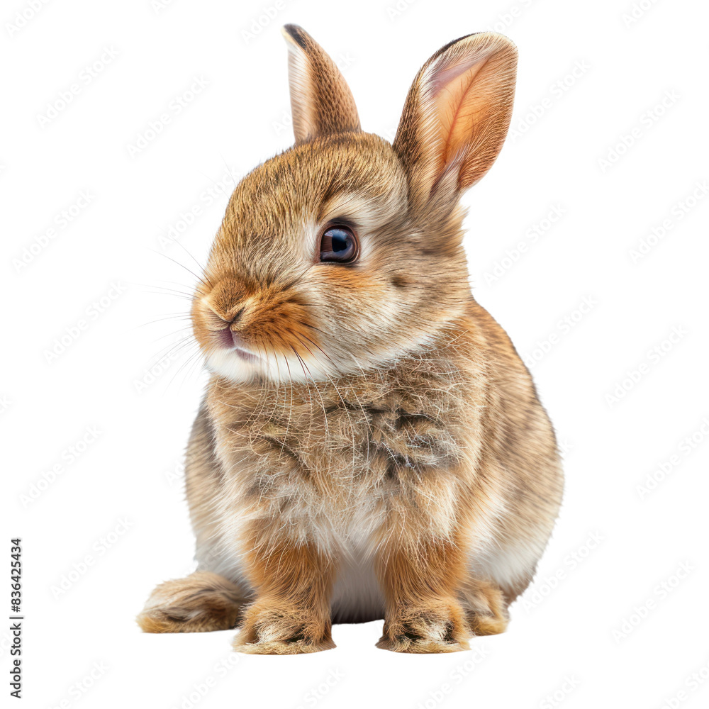 Fototapeta premium Cute bunny isolated on a transparent background