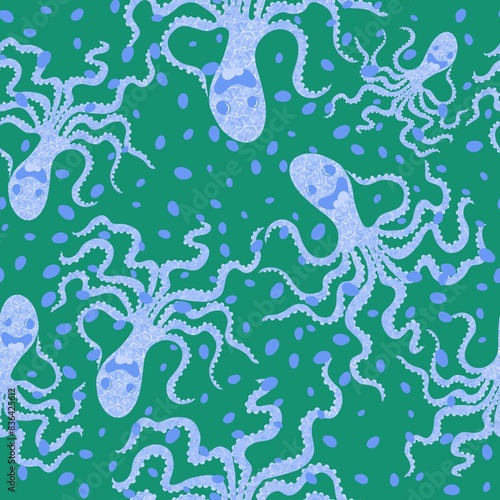Summer animals seamless octopus pattern for wrapping paper and kids