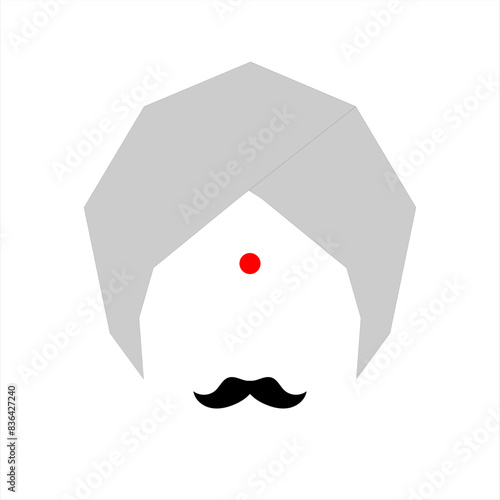 Vector Illustration of Tamil writer, poet Subramania Bharati Bharathiyar in isolated background