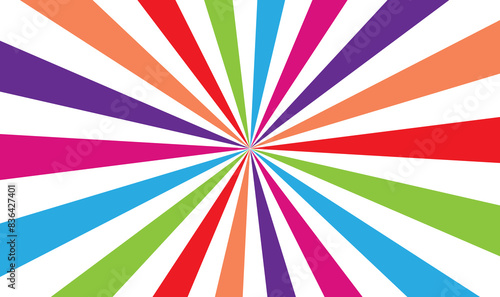 Sunburst Circus background and spiral retro rays vector pattern