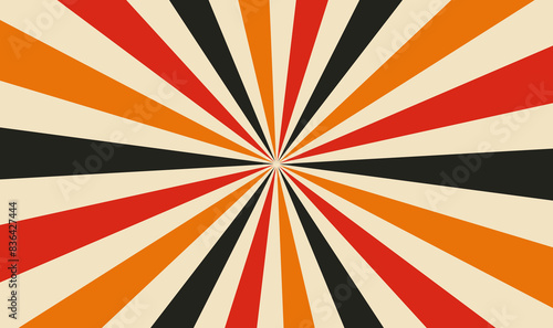 Sunburst Circus background and spiral retro rays vector pattern
