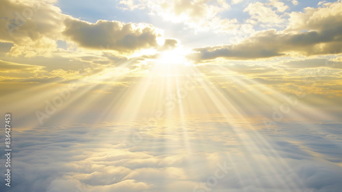 Wallpaper Mural Heavenly rays of light above the clouds Torontodigital.ca