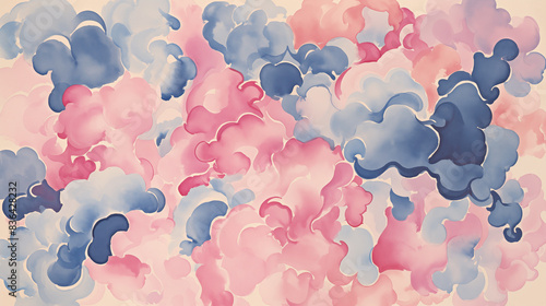 Abstract watercolor summer clouds background