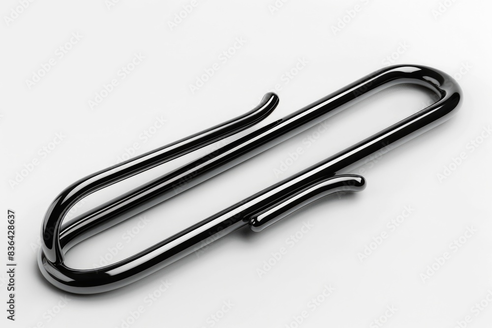 Metal clips on a clean white background, suitable for use in product photography or design projects Metal clips on a clean white background, suitable for use in product photography or design projects