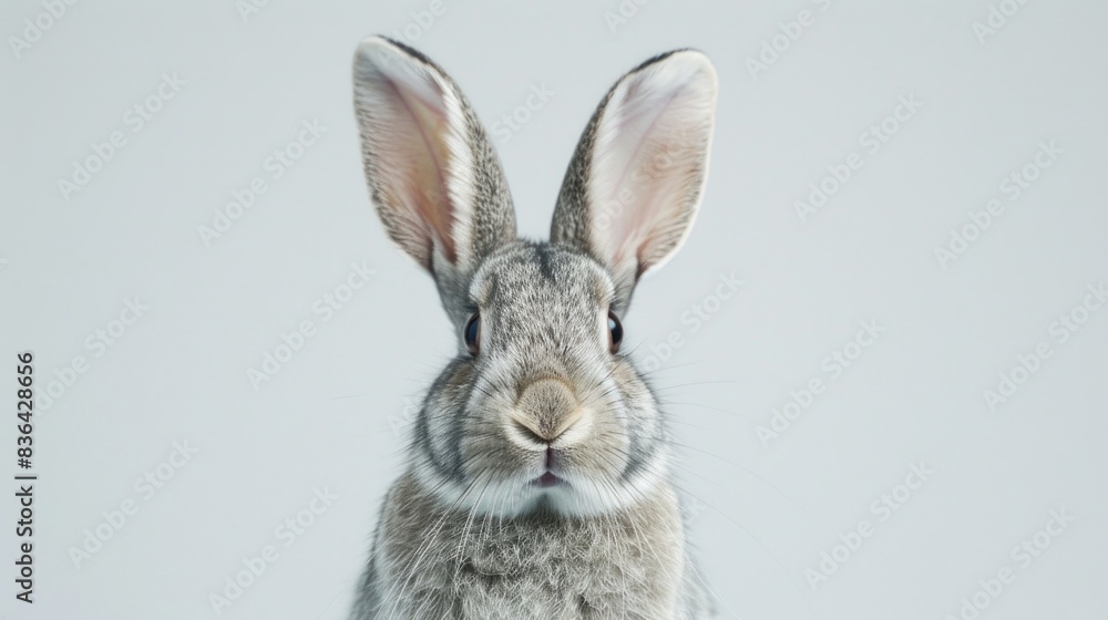 Obraz premium Close-up shot of a rabbit on a white surface