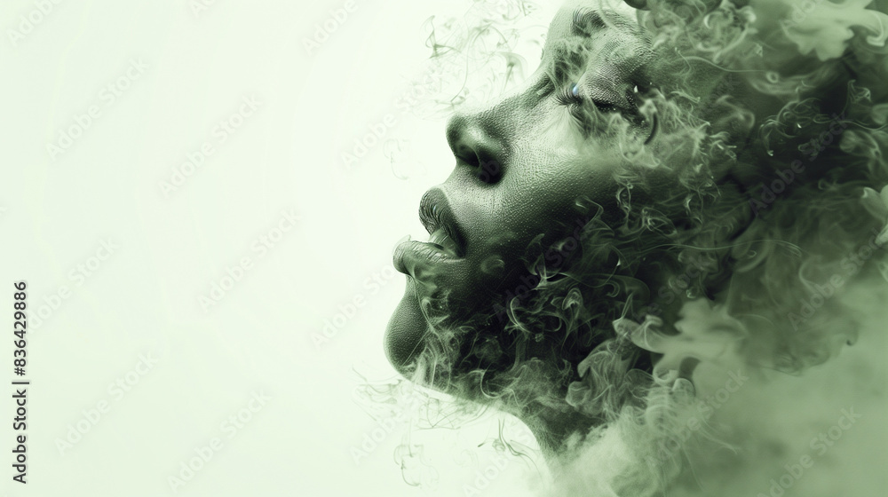 a negative, toxic person who is manipulated. A person who has lots of different thoughts in his head. person standing in the fog a negative, toxic person who is manipulated. A person who has lots of different thoughts in his head. person standing in the fog
