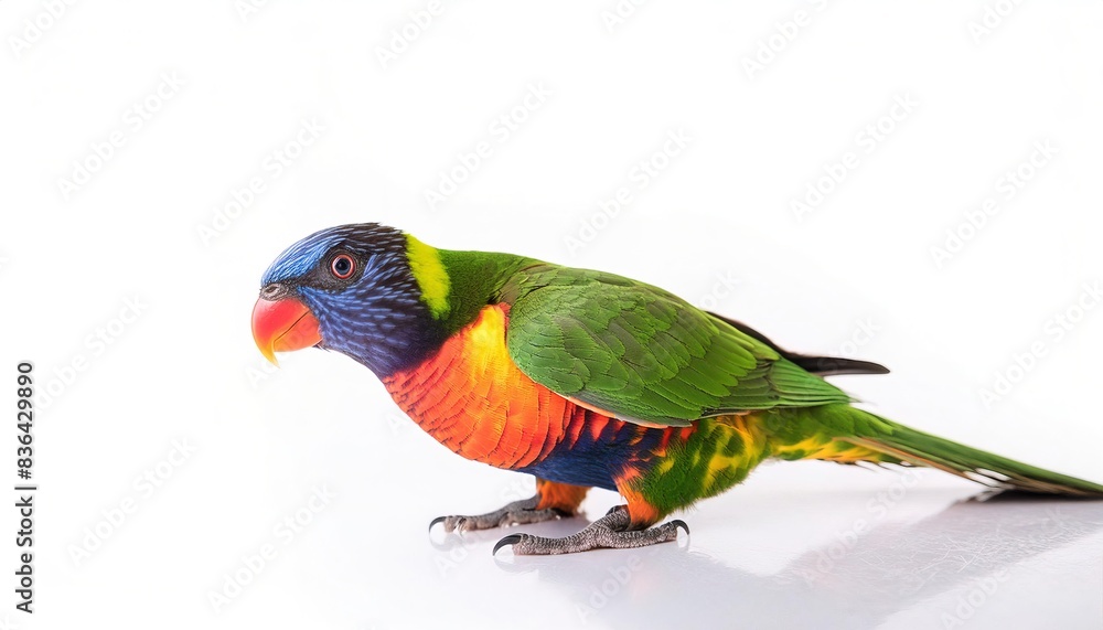 rainbow lorikeet - Trichoglossus moluccanus - is a small species of parrot found in Australia. isolated on white background The plumage as with all subspecies, is very colorful rainbow lorikeet - Trichoglossus moluccanus - is a small species of parrot found in Australia. isolated on white background The plumage as with all subspecies, is very colorful