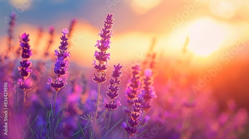 Vivid Lavender Field During the Summer Time