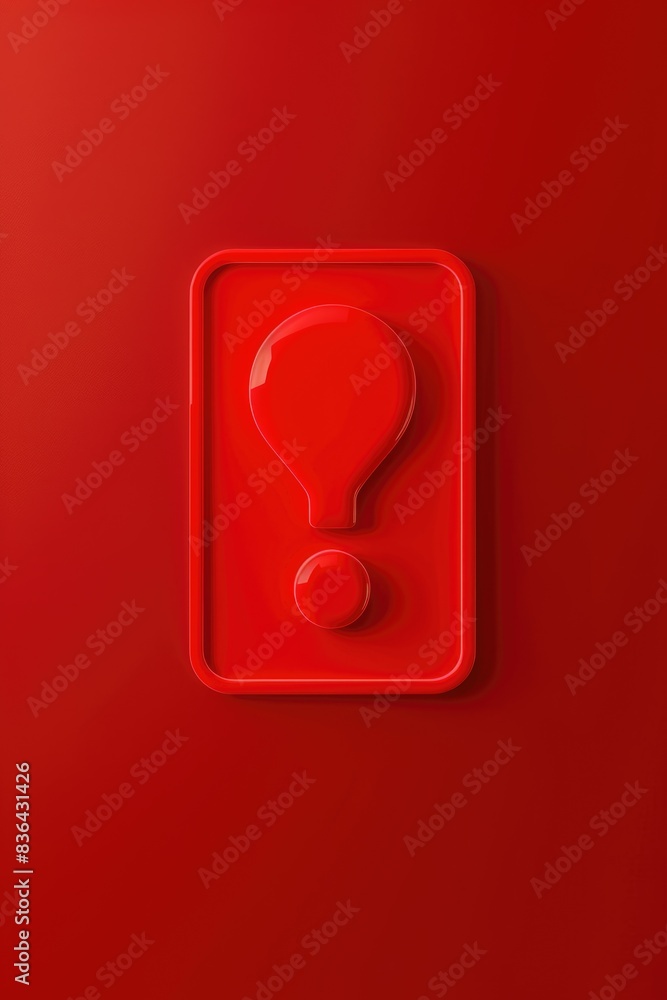 A bright red button with a question mark symbol, often used for caution or inquiry A bright red button with a question mark symbol, often used for caution or inquiry
