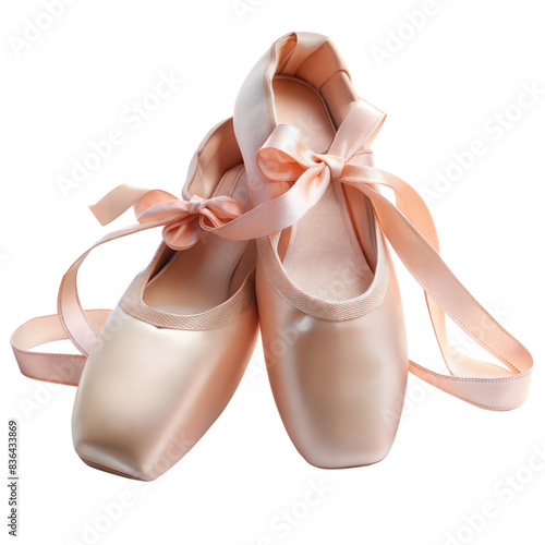 Obraz na płótnie Pink Satin Ballet Shoes With Ribbon Laces w salonie