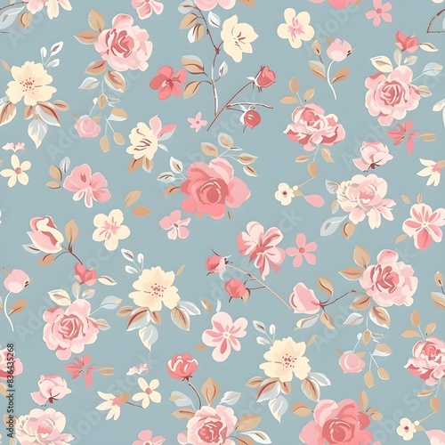 floral garden bloom flower pattern seamless wallpaper design illustration ornament decor