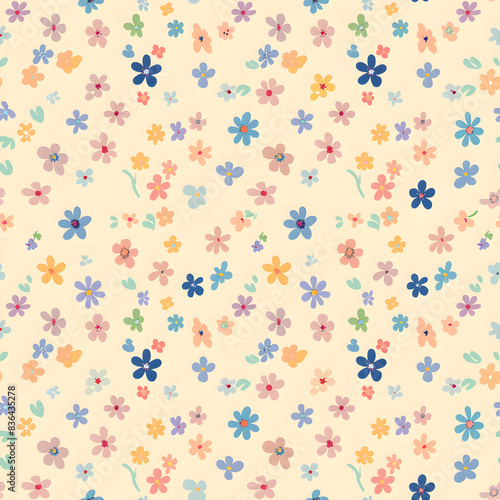 floral garden bloom flower pattern seamless wallpaper design illustration ornament decor © Emmyn2222