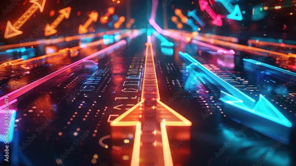 Technology Confussion confused businessman thinking make decision on multiple route ahead ...