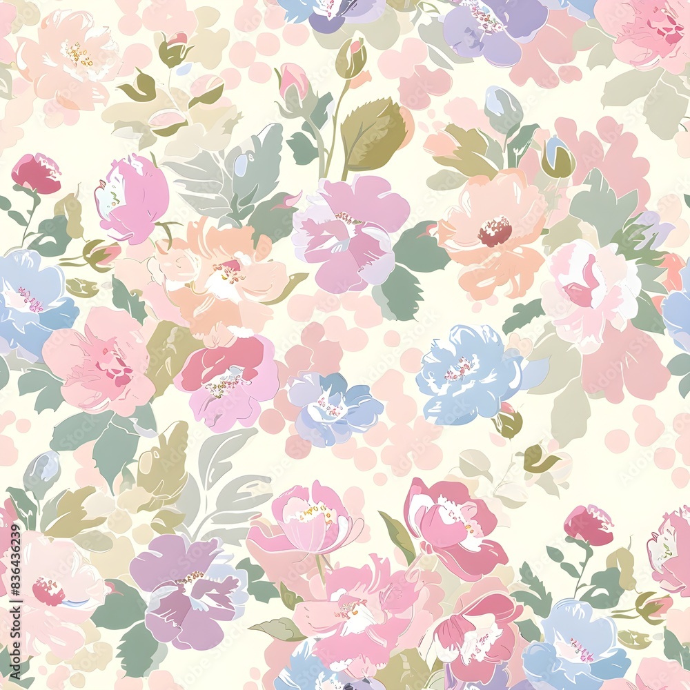 floral garden bloom flower pattern seamless wallpaper design illustration ornament decor