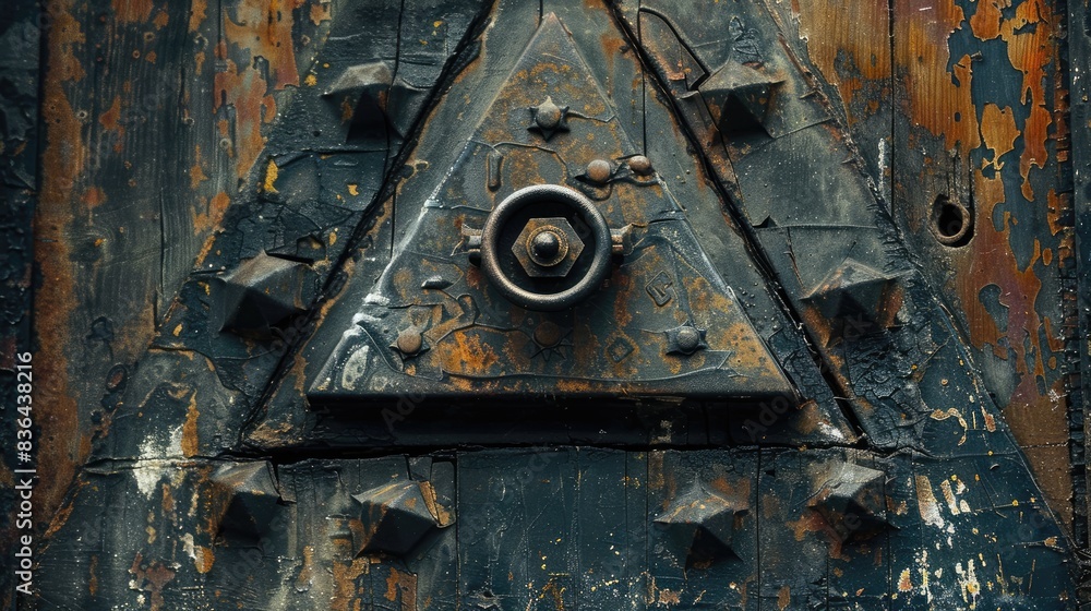 Metal pyramid shaped door decoration