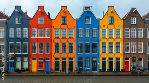 The Inntel Hotel's colorful facade in Zaandam, the Netherlands, on February 6, 2018 photo