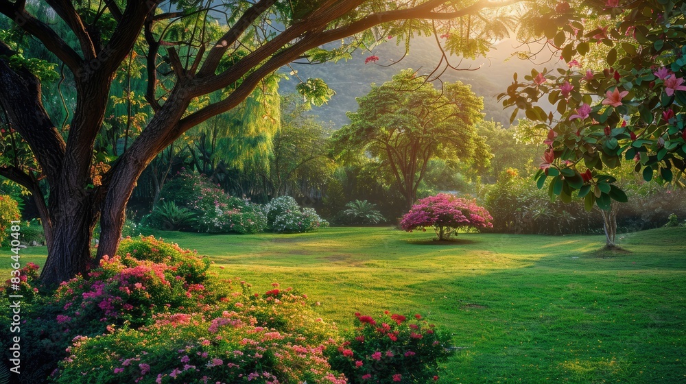 Fototapeta premium Beauty of Trees and Flowers in Nature